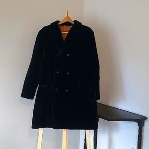 Vintage Faux Fur Luxury Coat Flipper by Russel Taylor Mod Double Breast Winter